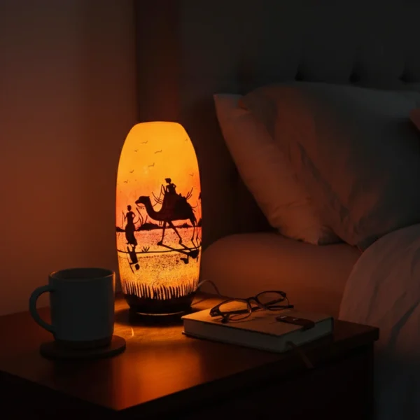 Desert Nomad Bottle | Size = 12 Inch | Camel Skin Lamp